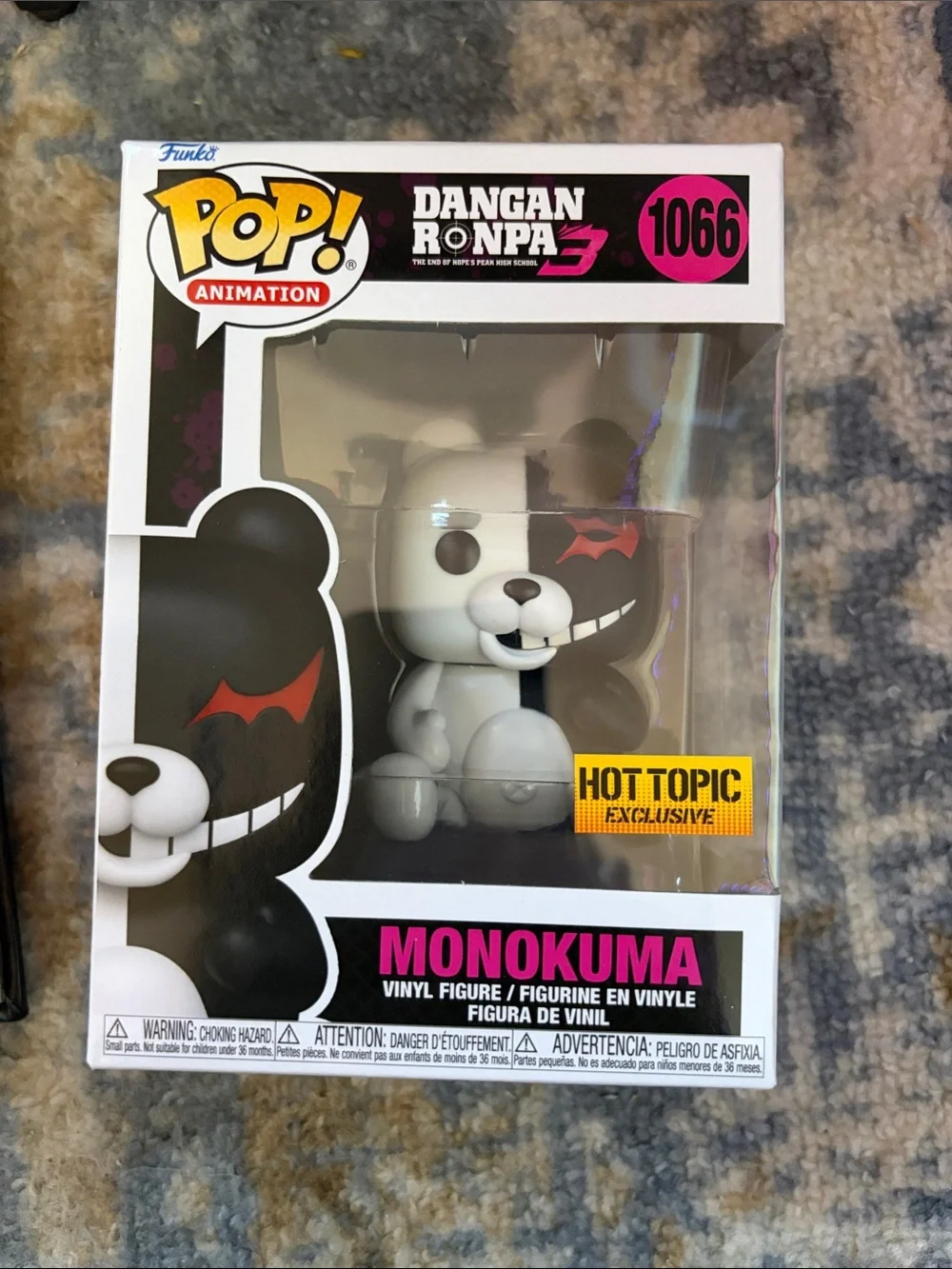 Funko POP! Monokuma Vinyl Figure - Black & White with Pink Accent